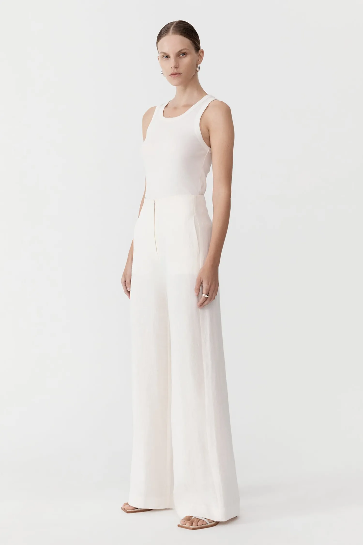 Online ST. AGNI LINEN WIDE LEG PANTS Ivory