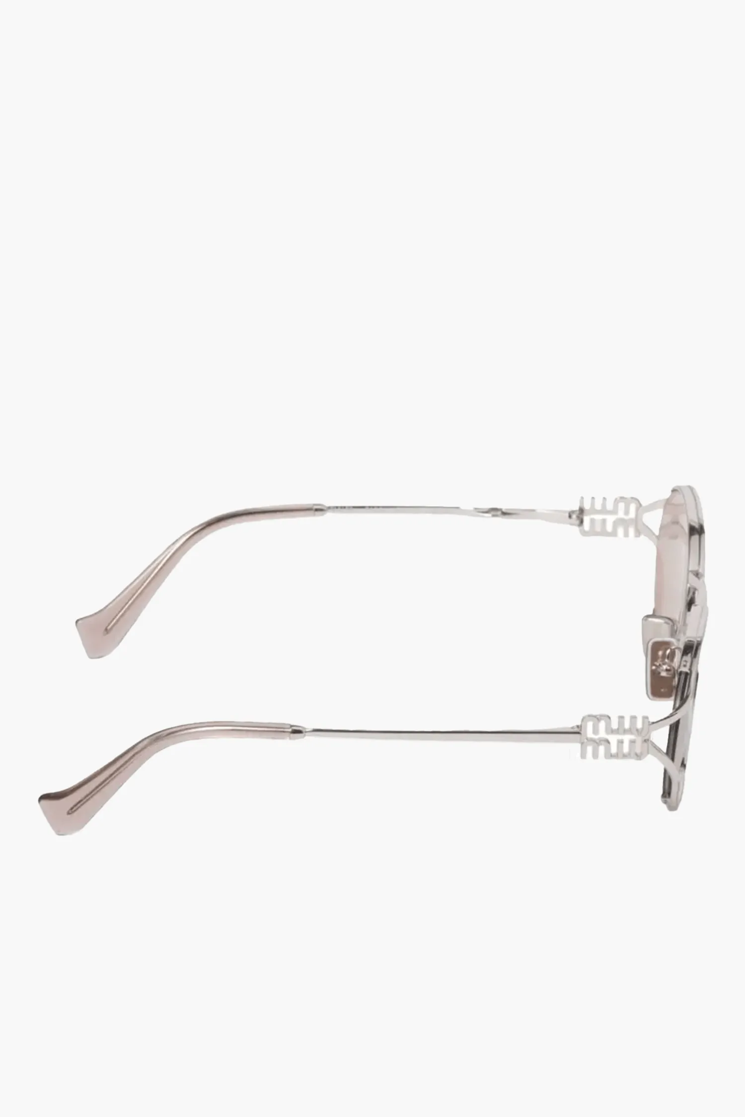 Online MIU MIU LOGO METAL OVAL SUNGLASSES Silver/Ivory