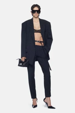 Sale THE ATTICO LONG PANTS BlueNavy/LightBlue