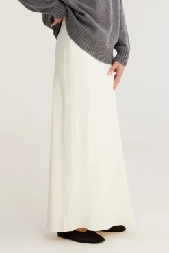 Sale RÓHE LONG SATIN SKIRT Cream