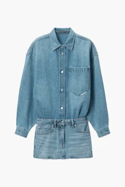 New ALEXANDER WANG LONG SLEEVE PRESTYLE MINI SHIRT DRESS