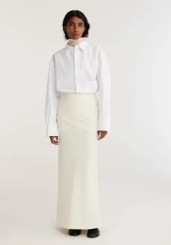 Online RÓHE LONG WOOL SKIRT Ivory