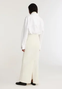 Online RÓHE LONG WOOL SKIRT Ivory