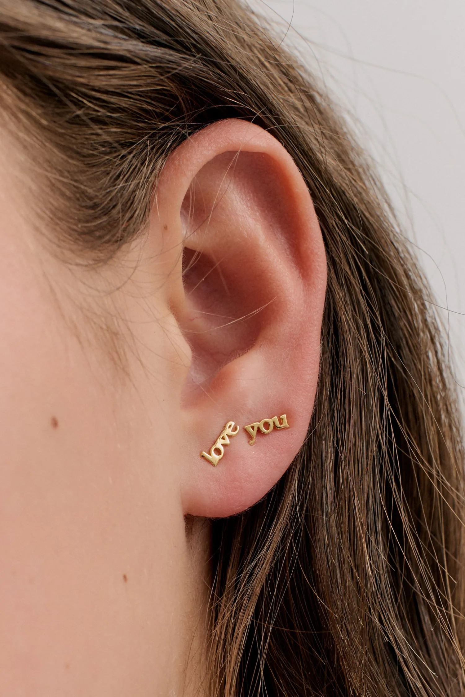 Cheap ANNA ROSSI LOVE YOU STUDS Gold