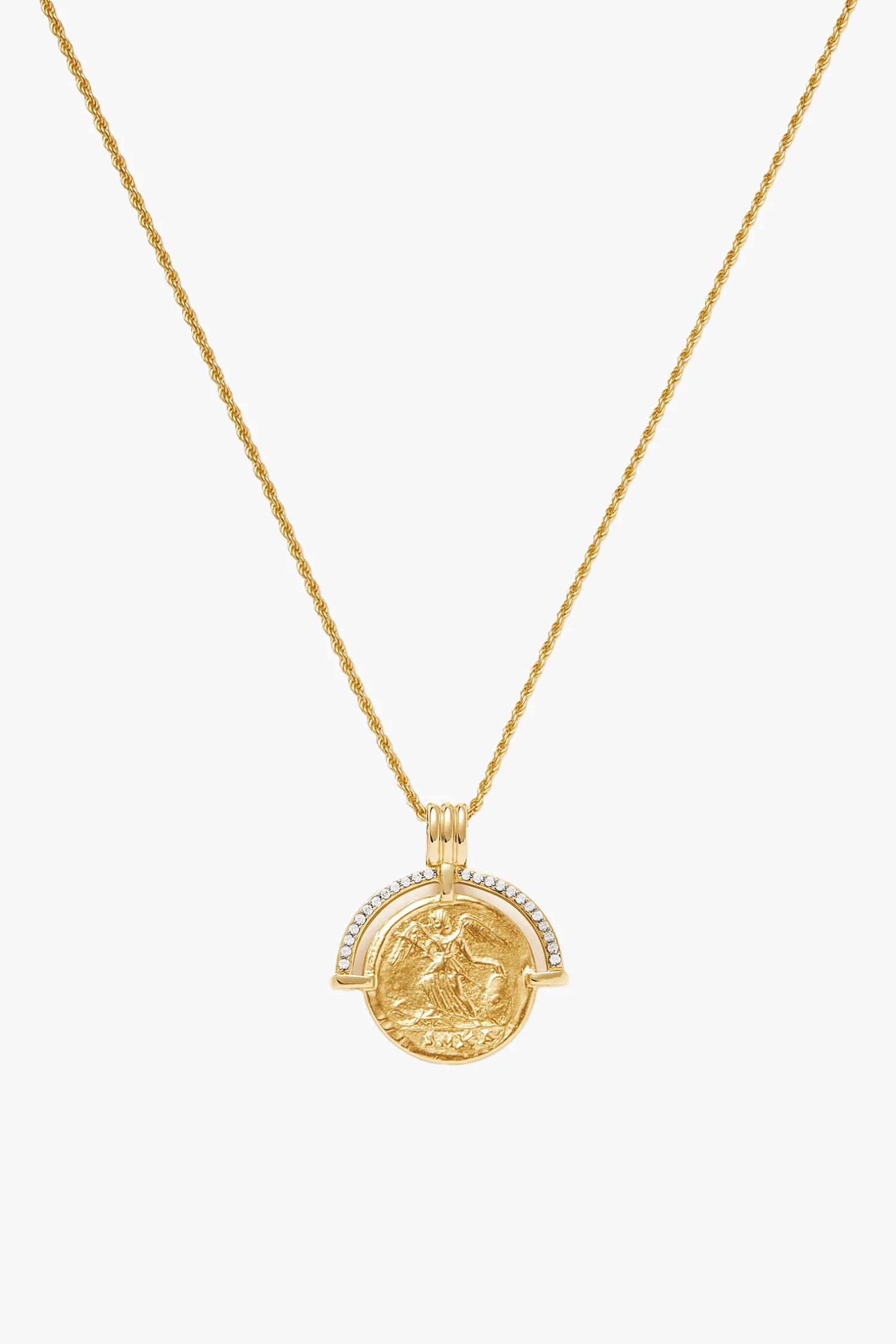 Fashion MISSOMA LUCY WILLIAMS ENGRAVABLE FORTUNA ARC COIN PENDANT NECKLACE