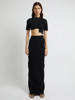 New CHRISTOPHER ESBER MAPARADITA COLUMN SKIRT Black