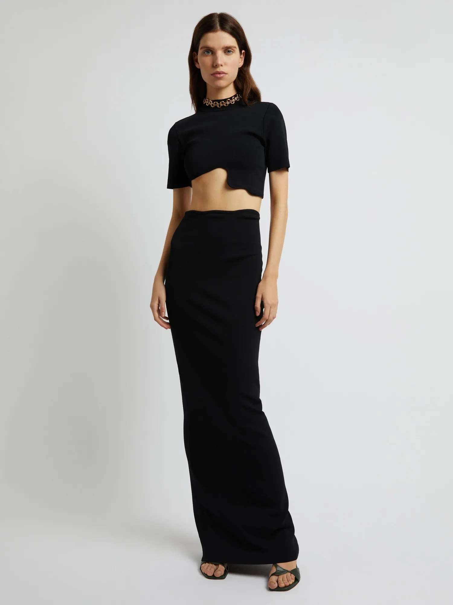 New CHRISTOPHER ESBER MAPARADITA COLUMN SKIRT Black