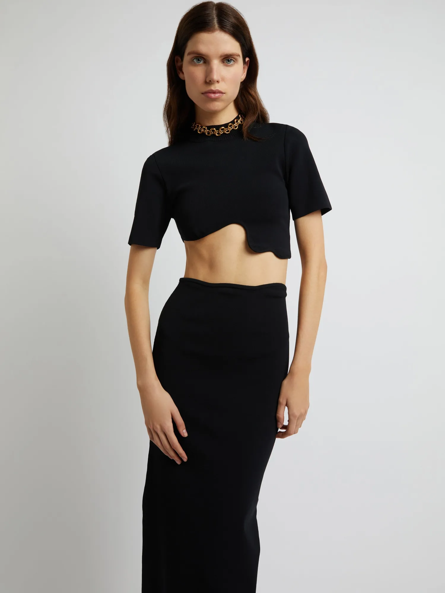 New CHRISTOPHER ESBER MAPARADITA COLUMN SKIRT Black