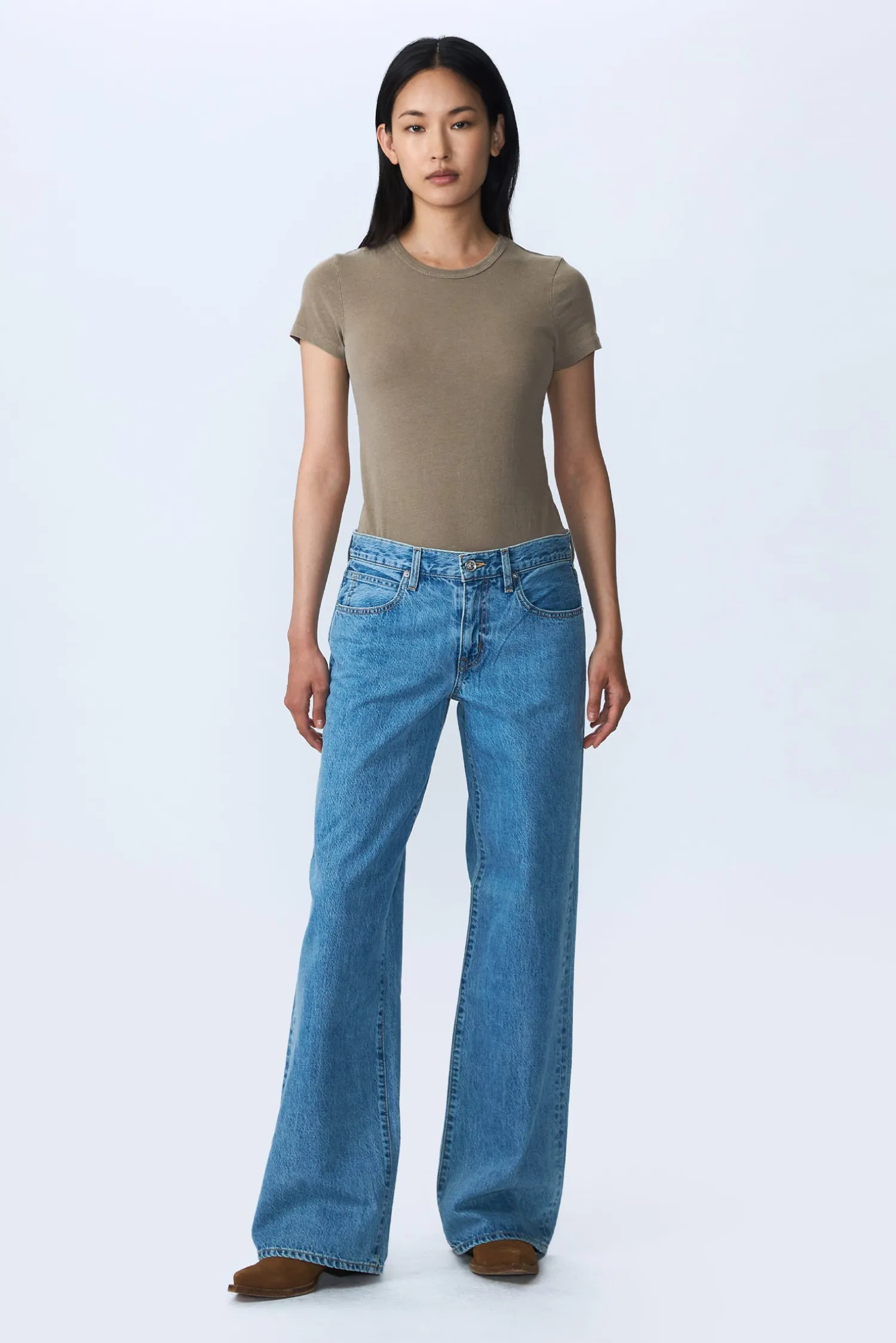 Cheap SLVRLAKE MICA LOW RISE WIDE LEG JEAN