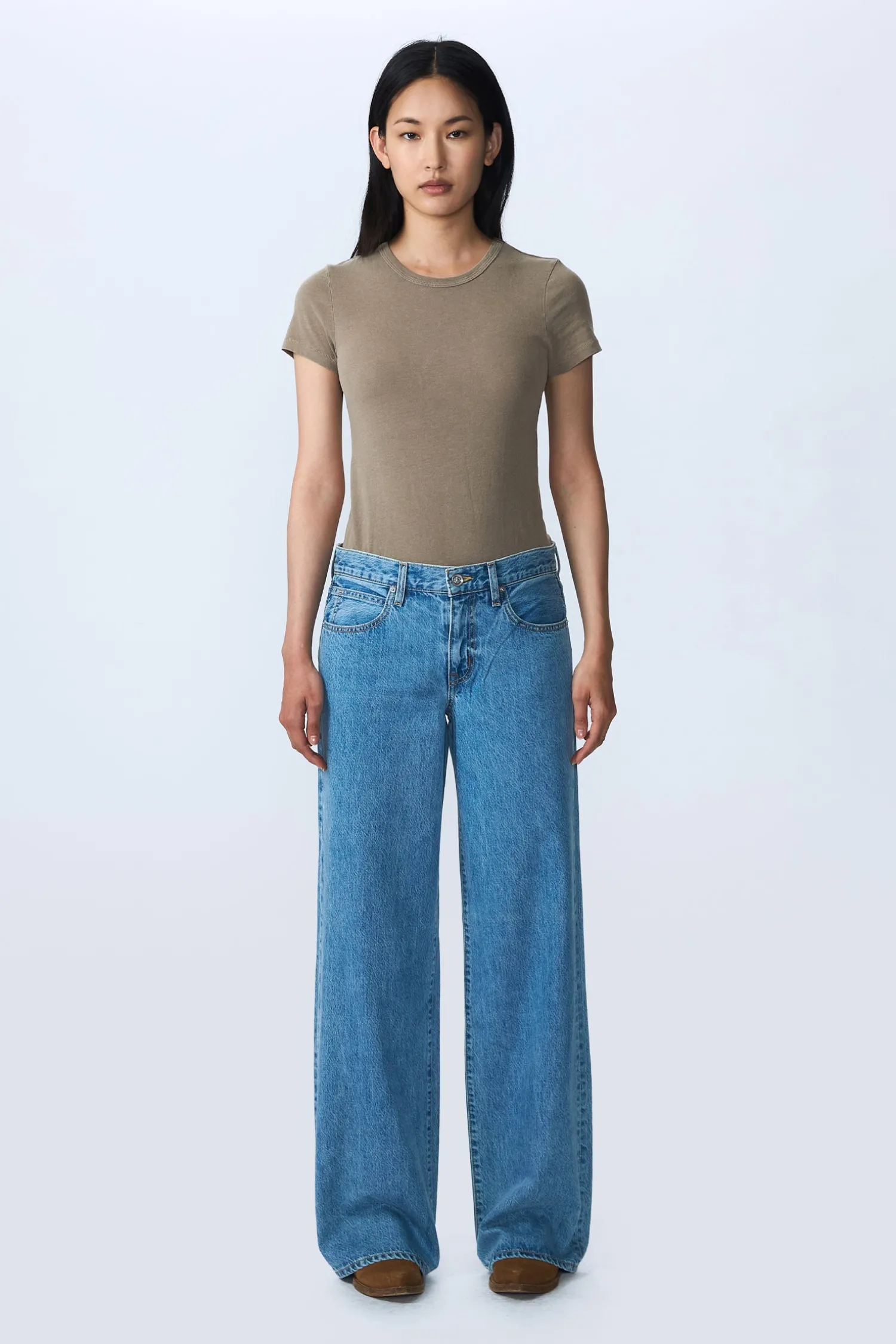 Cheap SLVRLAKE MICA LOW RISE WIDE LEG JEAN
