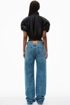 Fashion ALEXANDER WANG MID RISE RELAXED JEAN PRESTYLE LOGO ELASTIC BIKINI