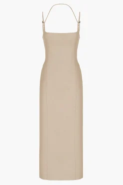 Shop THE ATTICO MIDI DRESS Beige