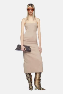 Shop THE ATTICO MIDI DRESS Beige