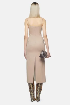 Shop THE ATTICO MIDI DRESS Beige