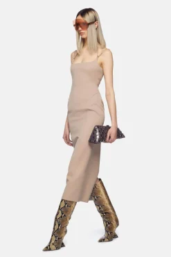 Shop THE ATTICO MIDI DRESS Beige