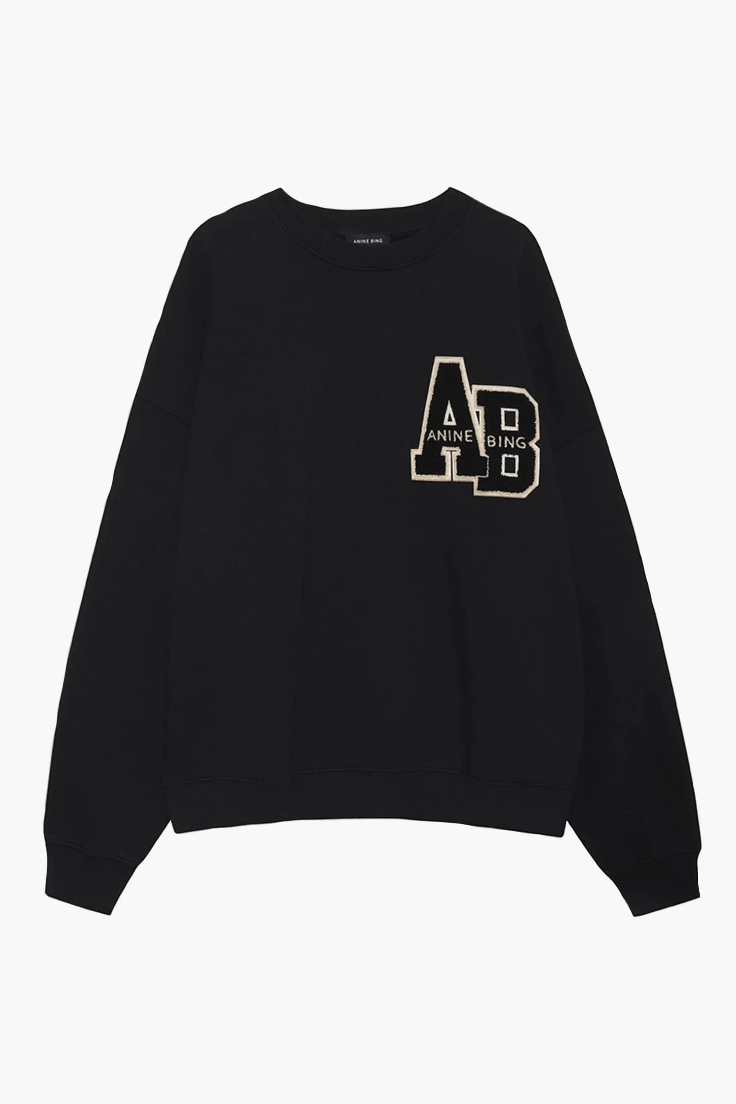 Clearance ANINE BING MILES SWEATSHIRT LETTERMAN Black