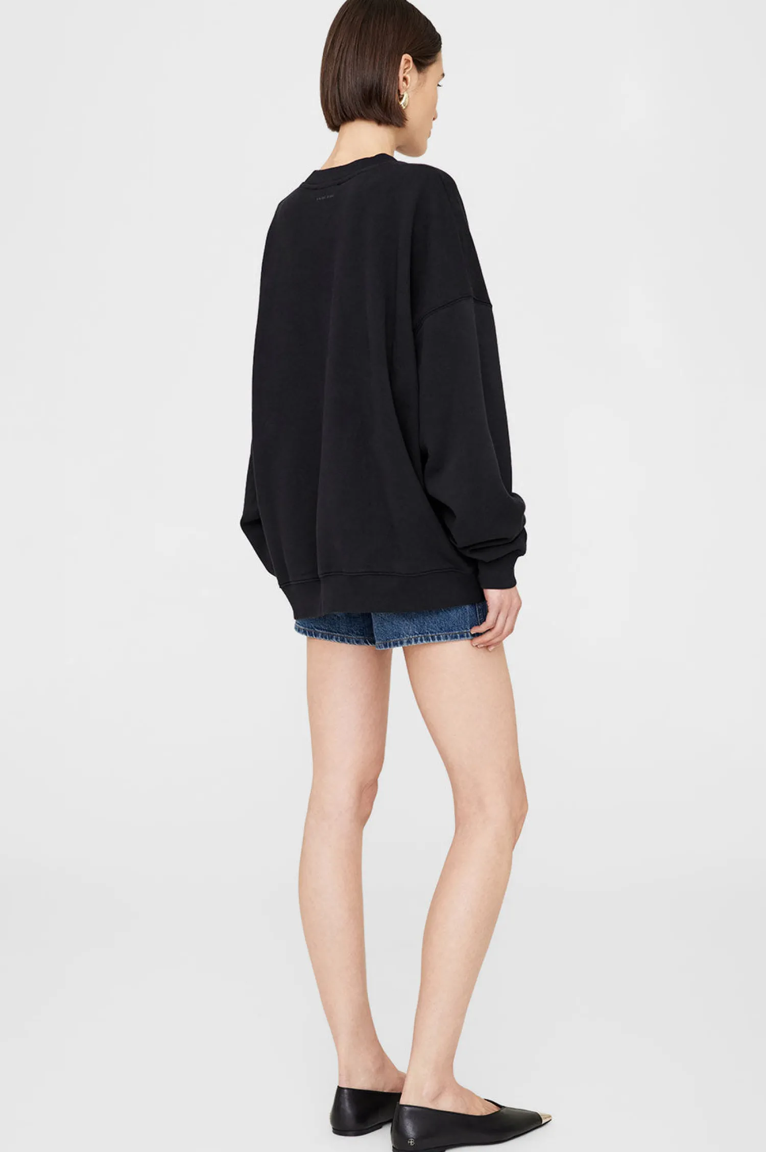 Clearance ANINE BING MILES SWEATSHIRT LETTERMAN Black