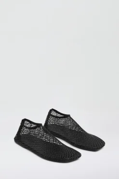 Best Sale CHRISTOPHER ESBER MINETTE CRYSTAL MESH FLAT Black
