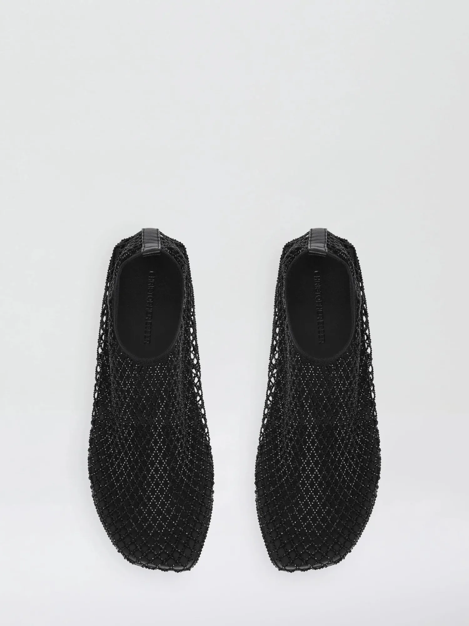 Best Sale CHRISTOPHER ESBER MINETTE CRYSTAL MESH FLAT Black