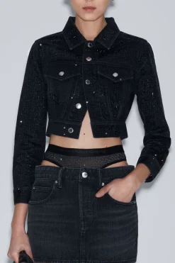 Shop ALEXANDER WANG MINI SKIRT PRESTYLE HOTFIX MESH UNDIE