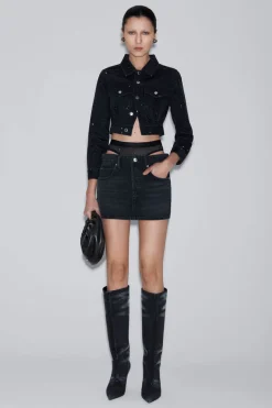 Shop ALEXANDER WANG MINI SKIRT PRESTYLE HOTFIX MESH UNDIE