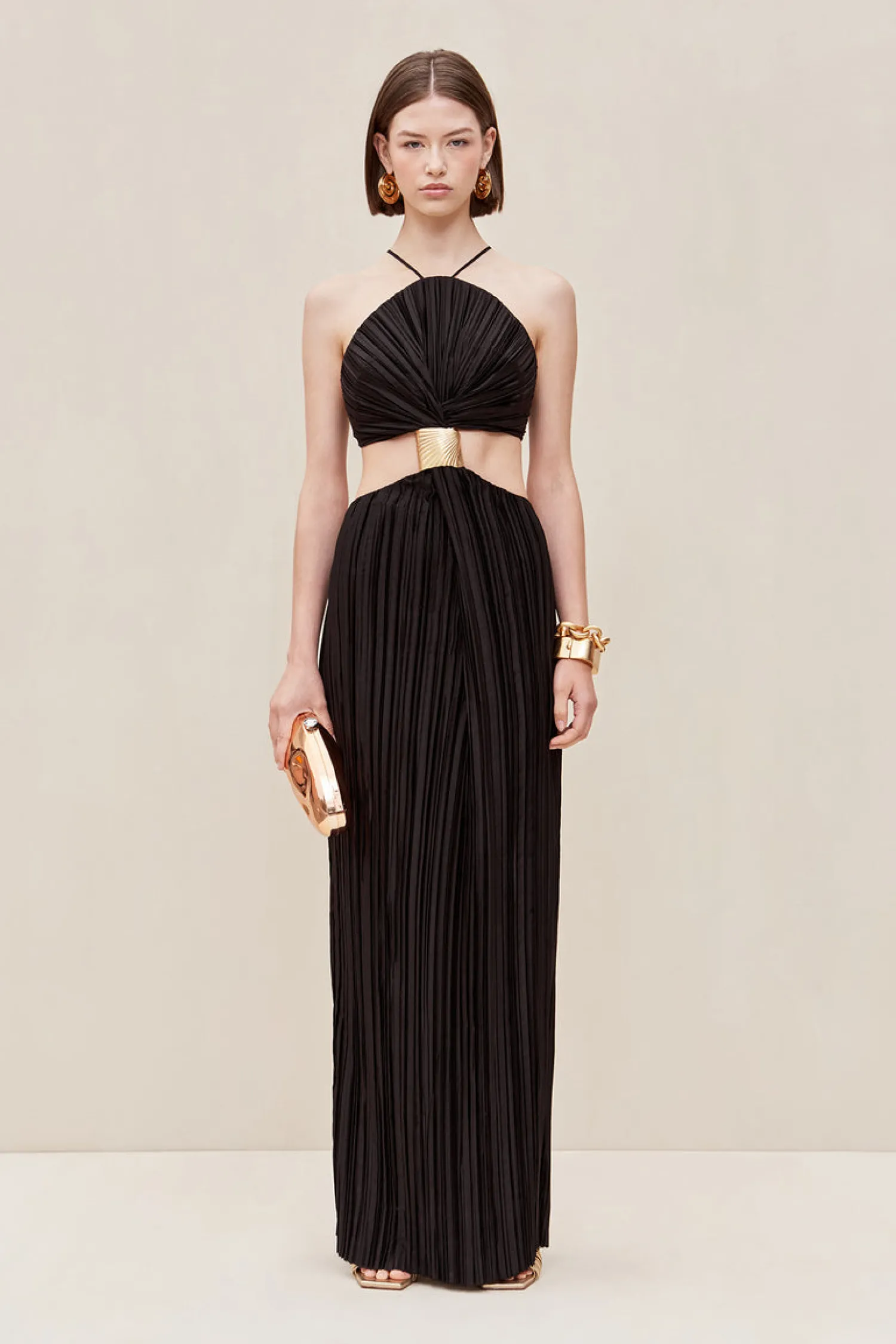 Discount CULT GAIA MITRA SLEEVELESS GOWN Black