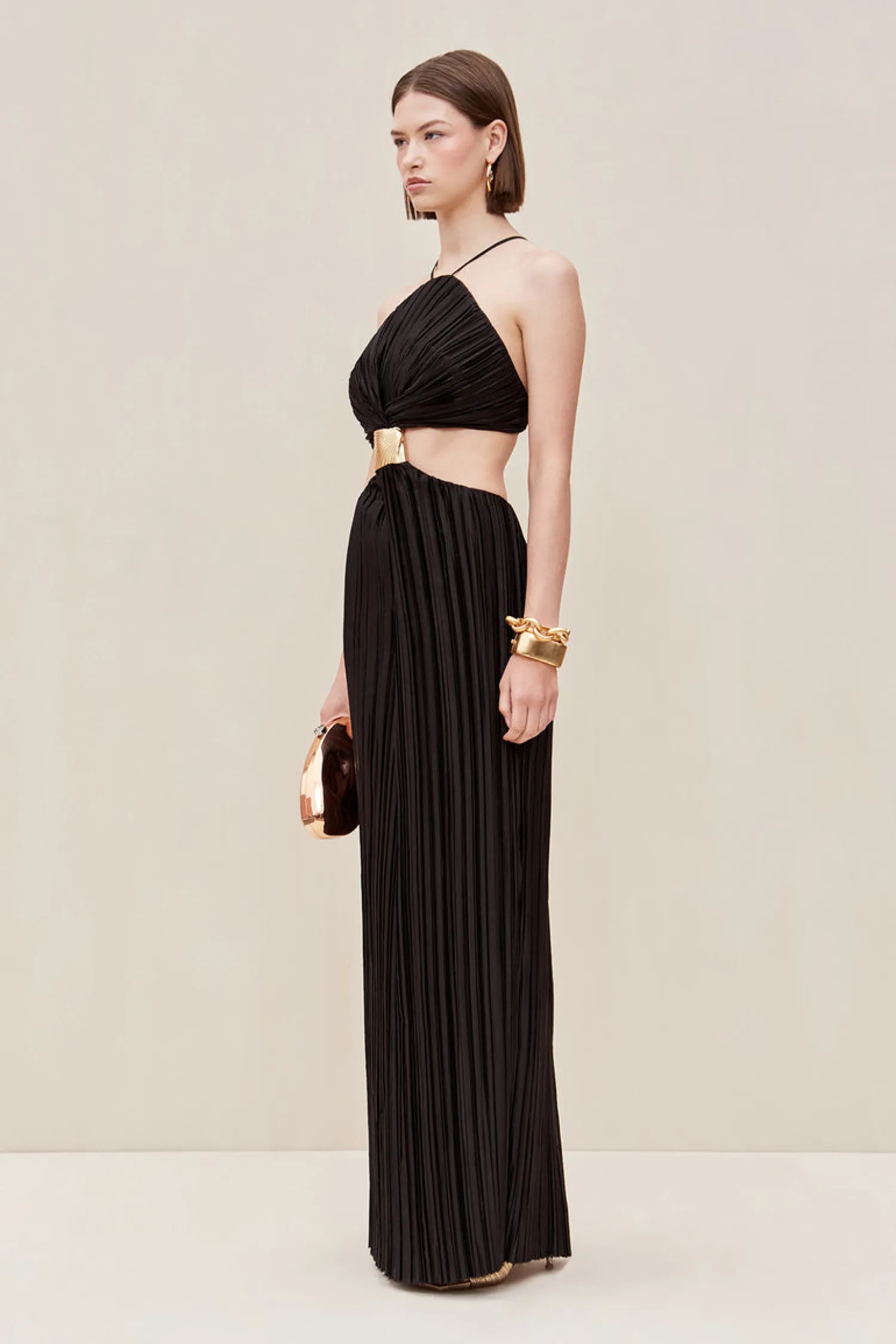 Discount CULT GAIA MITRA SLEEVELESS GOWN Black