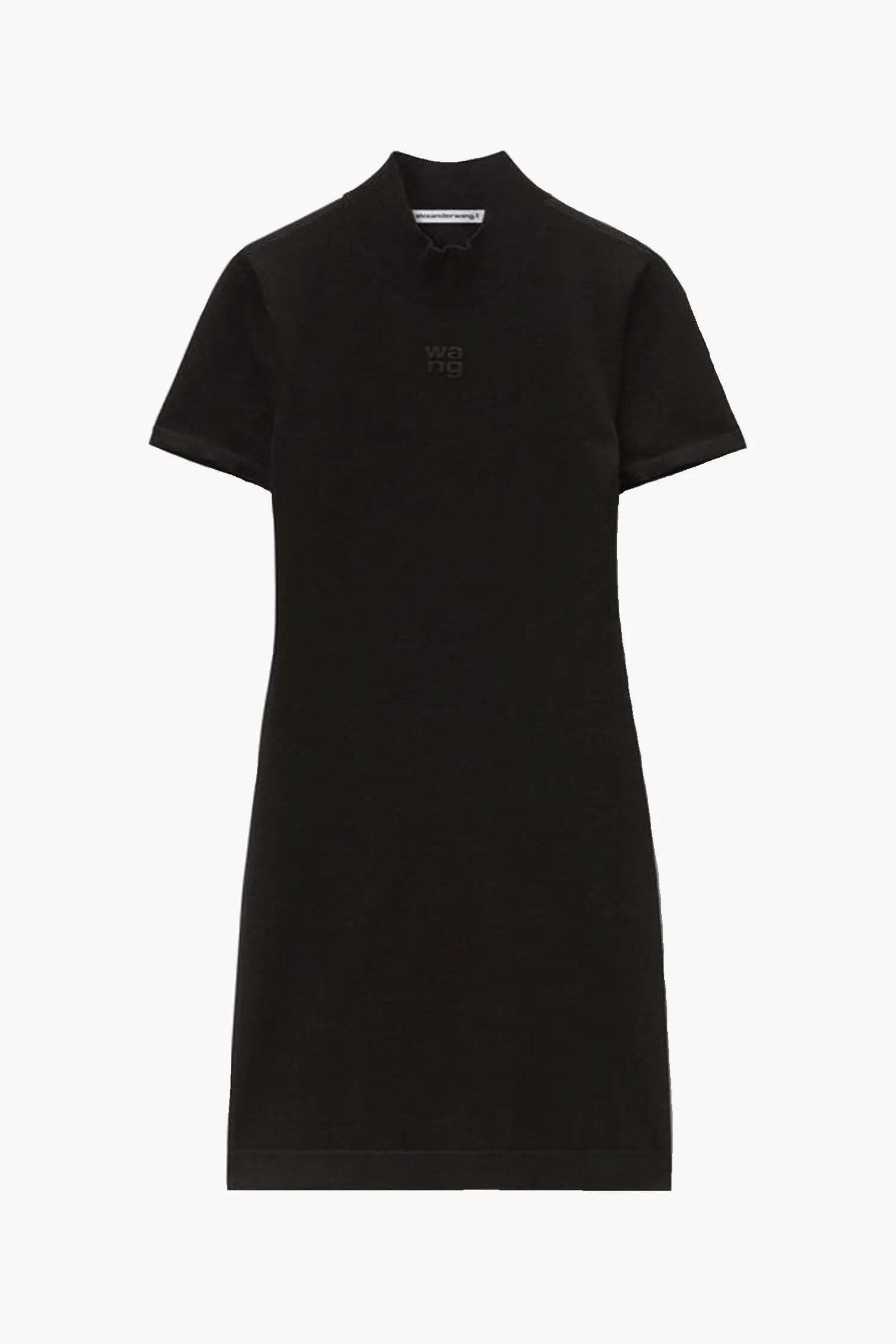 Sale ALEXANDERWANG.T MOCK NECK TEE DRESS WITH EMBOSSED LOGO Black