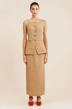 Cheap POSSE NANCY PENCIL SKIRT Walnut
