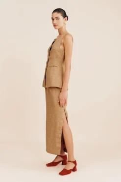 Cheap POSSE NANCY PENCIL SKIRT Walnut