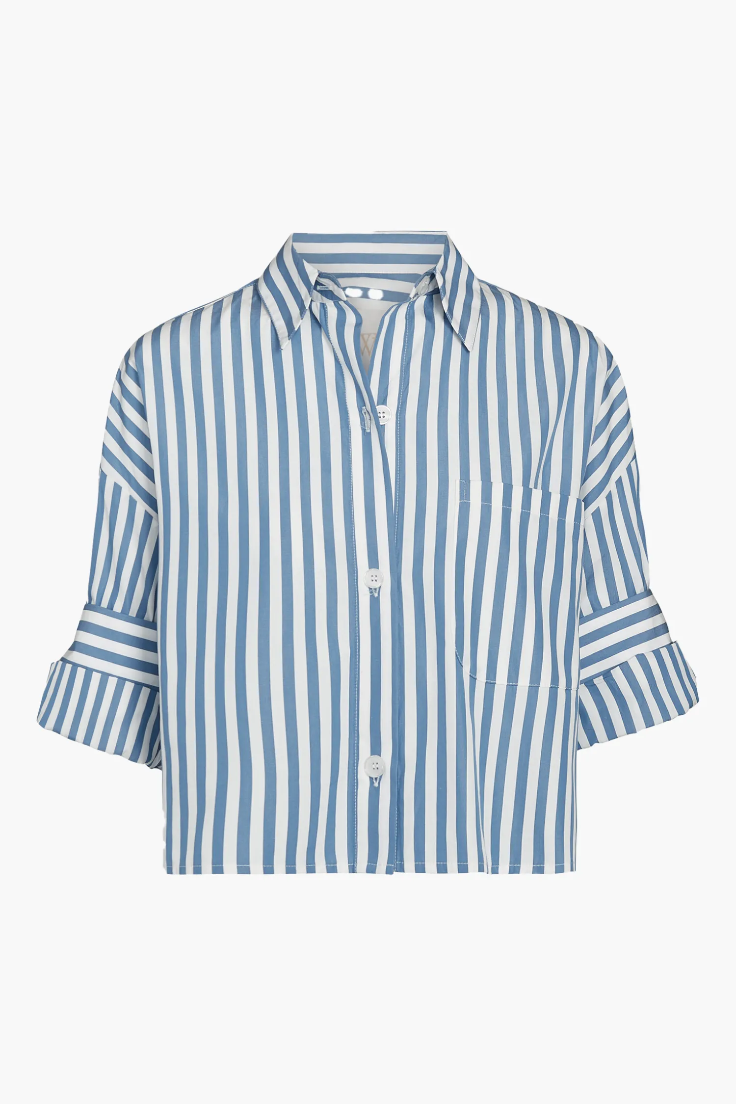 Store TWP NEXT EX SHIRT IN SUPERFINE COTTON White/VintageDenim