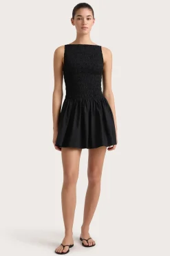 Shop FAITHFULL THE BRAND NOA MINI DRESS Black
