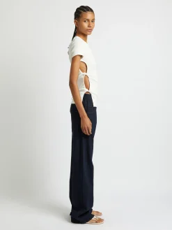 Online CHRISTOPHER ESBER OPEN TWIST SIDE TEE White