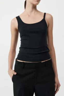 Best Sale ST. AGNI ORGANIC COTTON ASYMM TANK Black