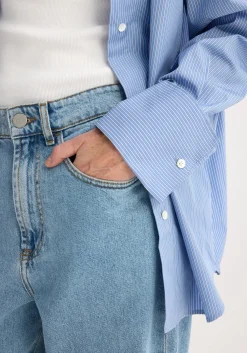New RÓHE OVERSIZED STRIPED SHIRT WITH FOLDED CUFF