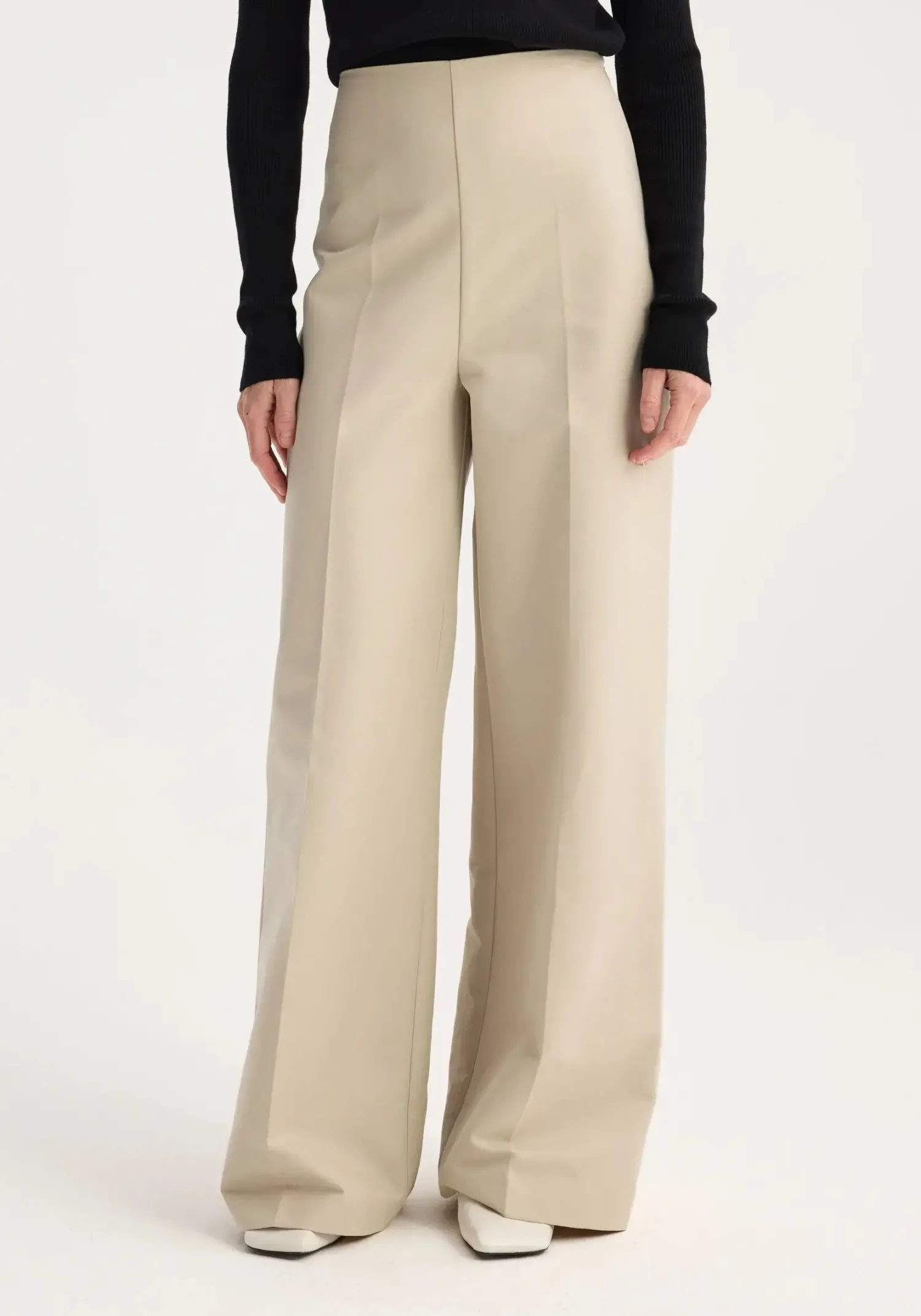 Cheap RÓHE PALAZZO LEG SHAPED TROUSERS Sand