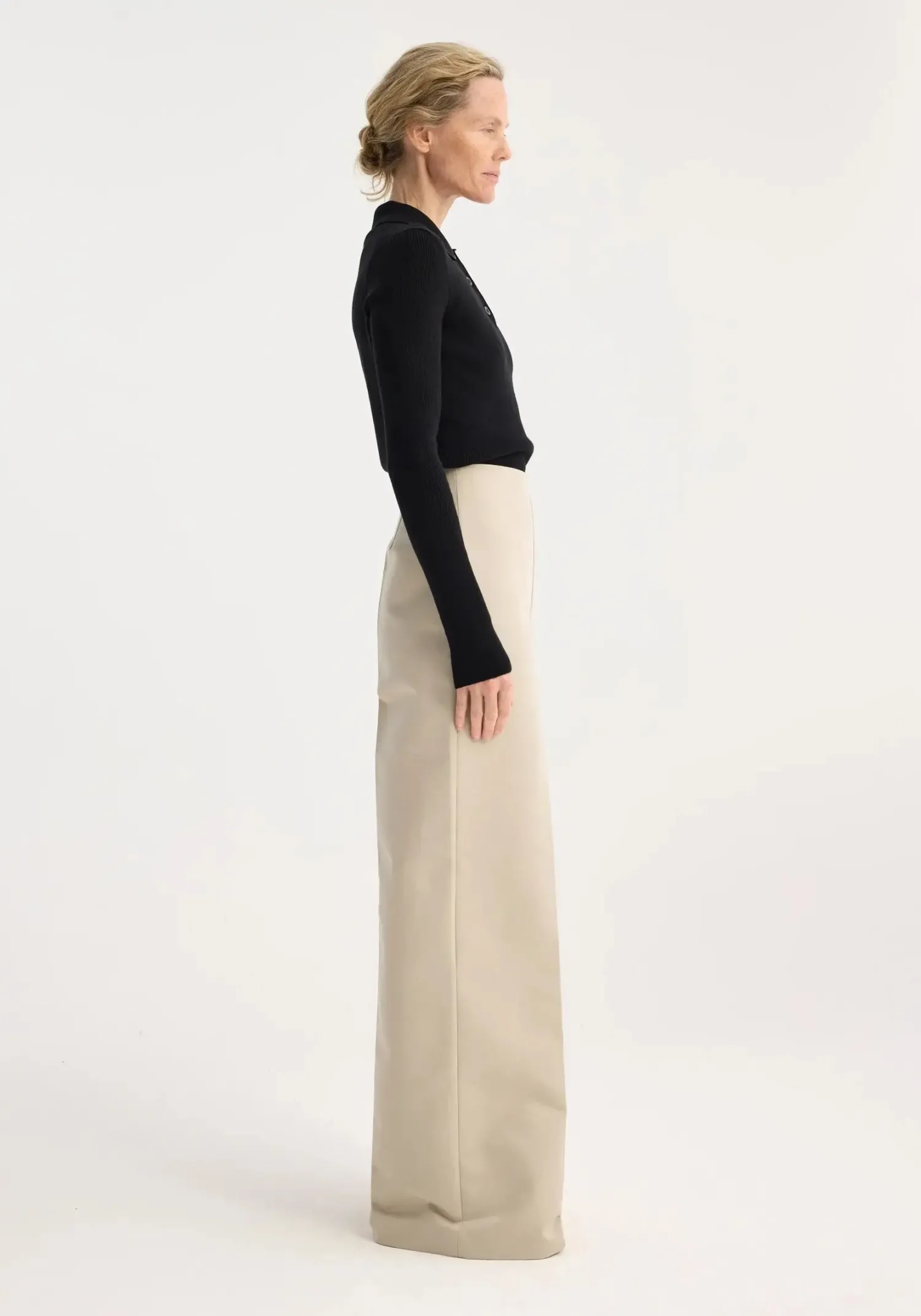 Cheap RÓHE PALAZZO LEG SHAPED TROUSERS Sand
