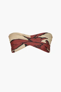 Sale JOHANNA ORTIZ PALMS SEA SPRITE BIKINI TOP Ecru/Red/Black
