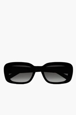 Best Sale SAINT LAURENT PILLOWED RECTANGULAR SUNGLASSES Black