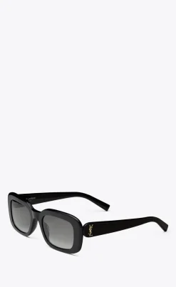 Best Sale SAINT LAURENT PILLOWED RECTANGULAR SUNGLASSES Black