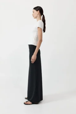 Cheap ST. AGNI PINSTRIPE MAXI SKIRT Black