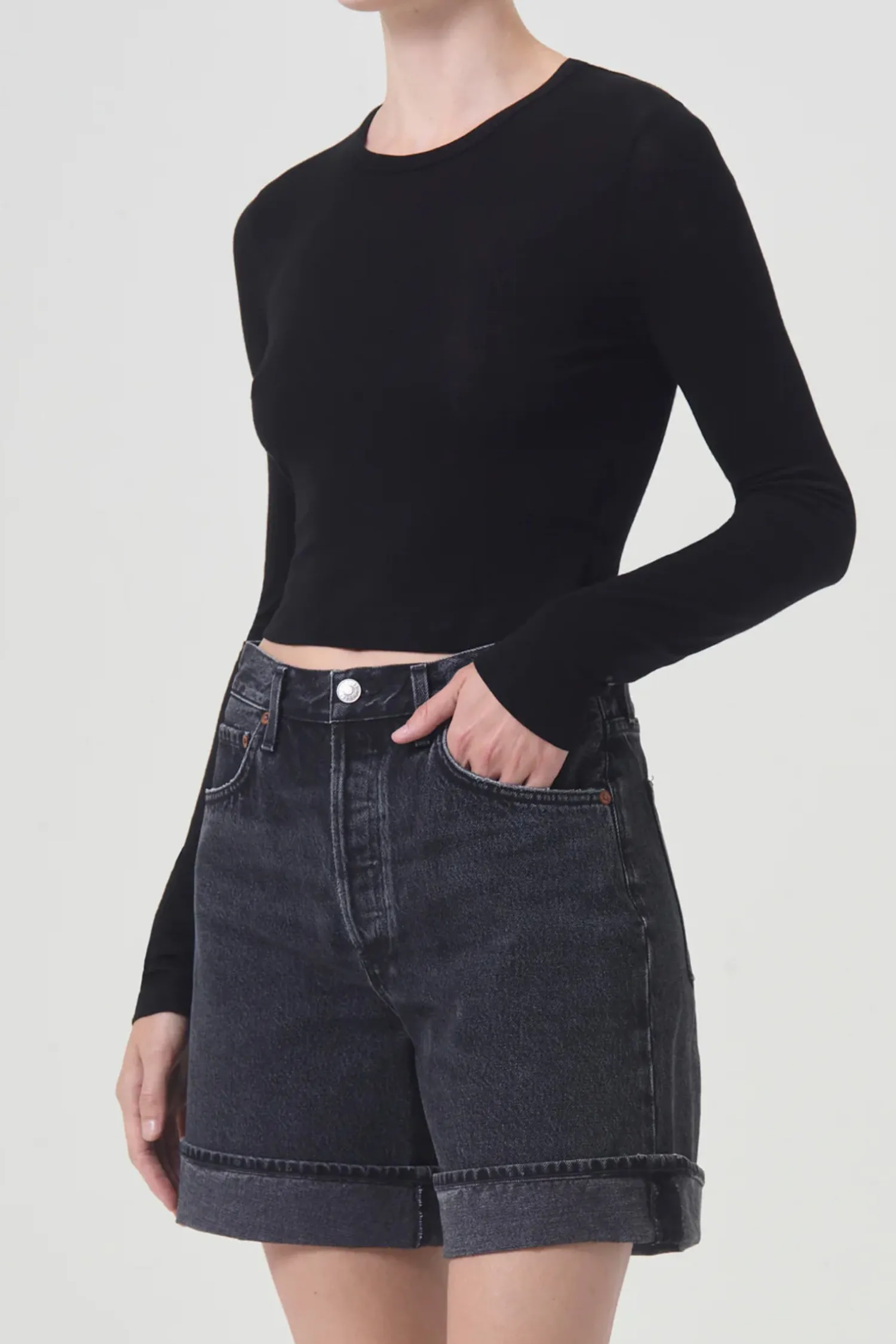 Online AGOLDE REEGAN SHRUNKEN TEE Black