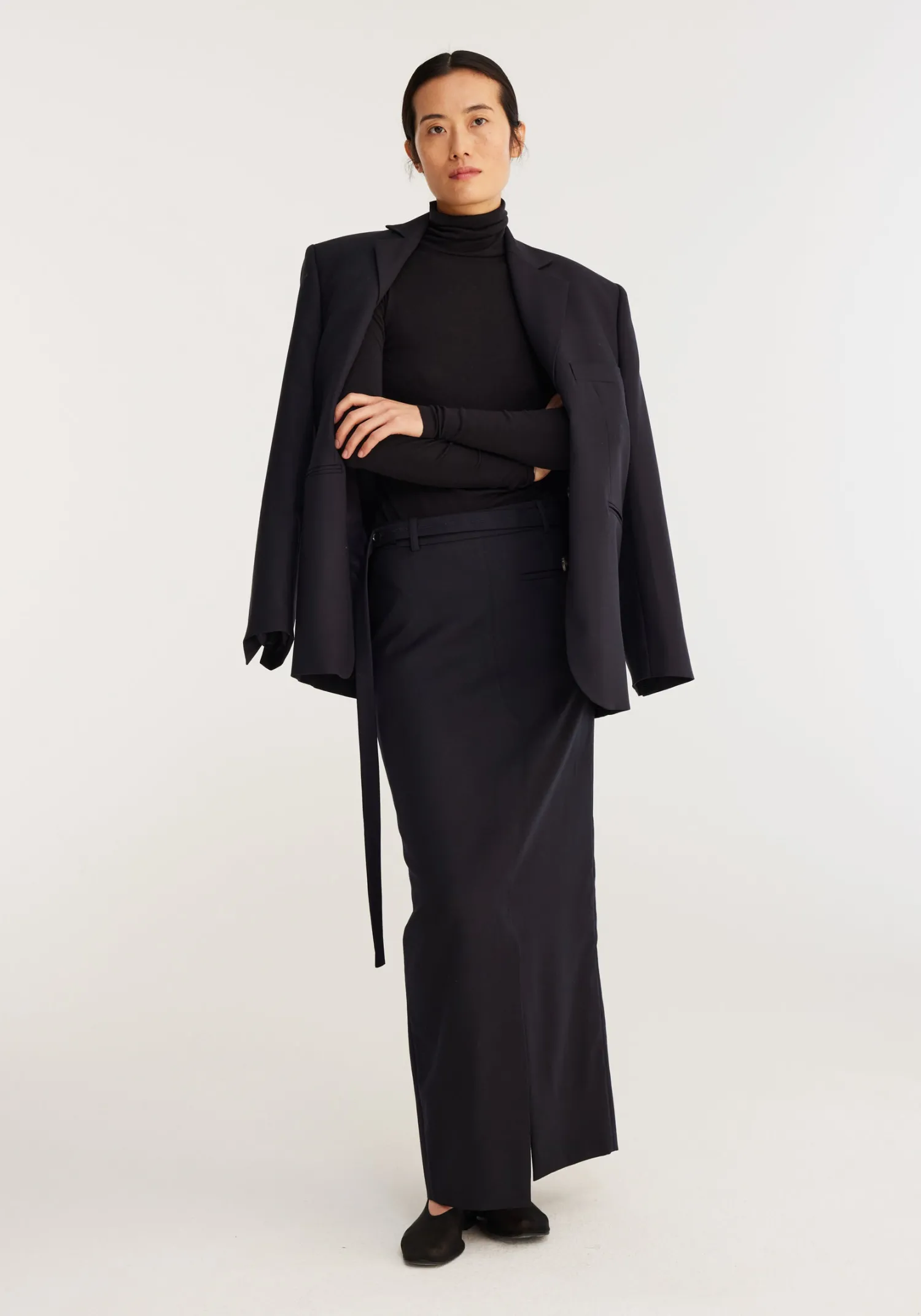 Shop RÓHE REIMAGINED TAILORED SKIRT Navy