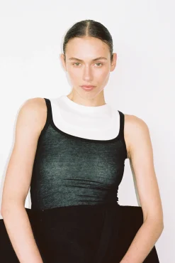 Store AYA MUSE RIBBED HIGH NECK TANK
