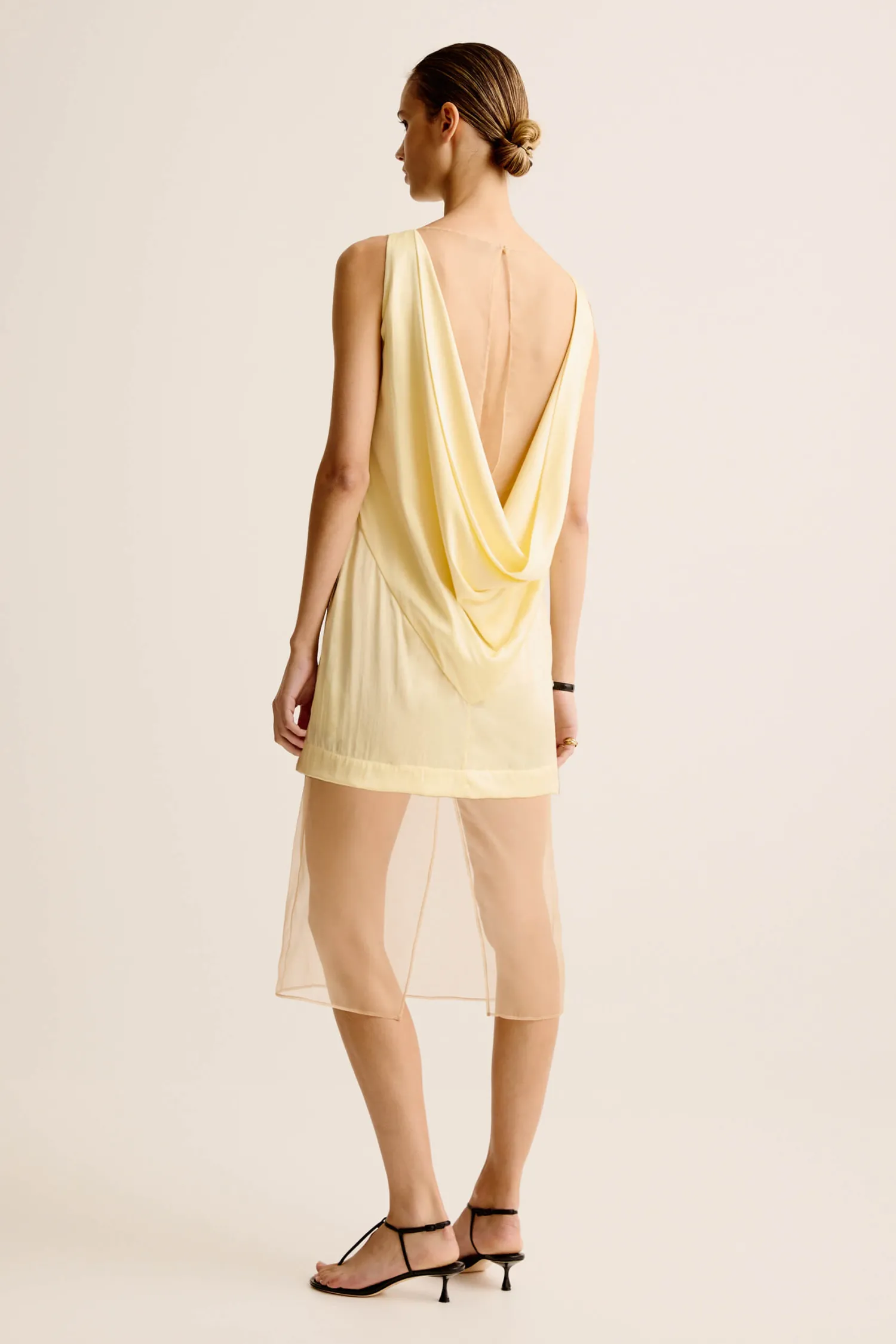 New ESSE RIO COWL BACK DRESS LemonCitrus