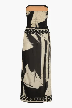 Cheap JOHANNA ORTIZ SAILBOATS PONTOON AFTERNOON ANKLE DRESS SailboatsEcru/Black