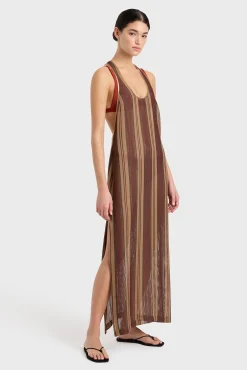 Outlet BONDI BORN SANA MESH TANK DRESS BronzeStripe