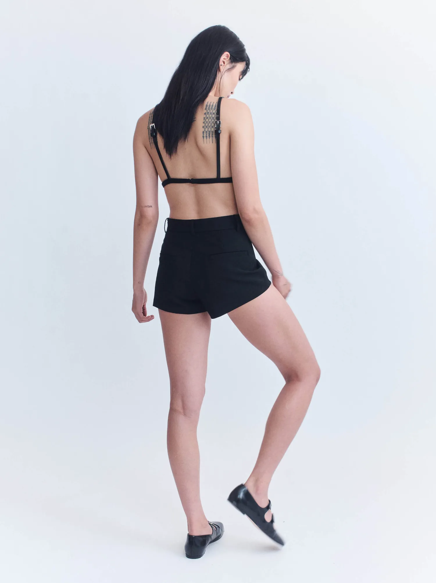 Shop COURTNEY ZHENG SCUBA WOOL SHORT