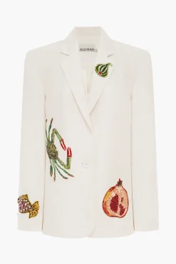 Fashion ALÉMAIS SEB EMBELLISHED BLAZER Cream