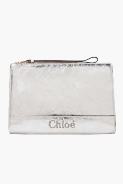 Best Sale CHLOÉ SENSE CLUTCH Silver